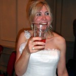 The ever so happy bride. And beer.